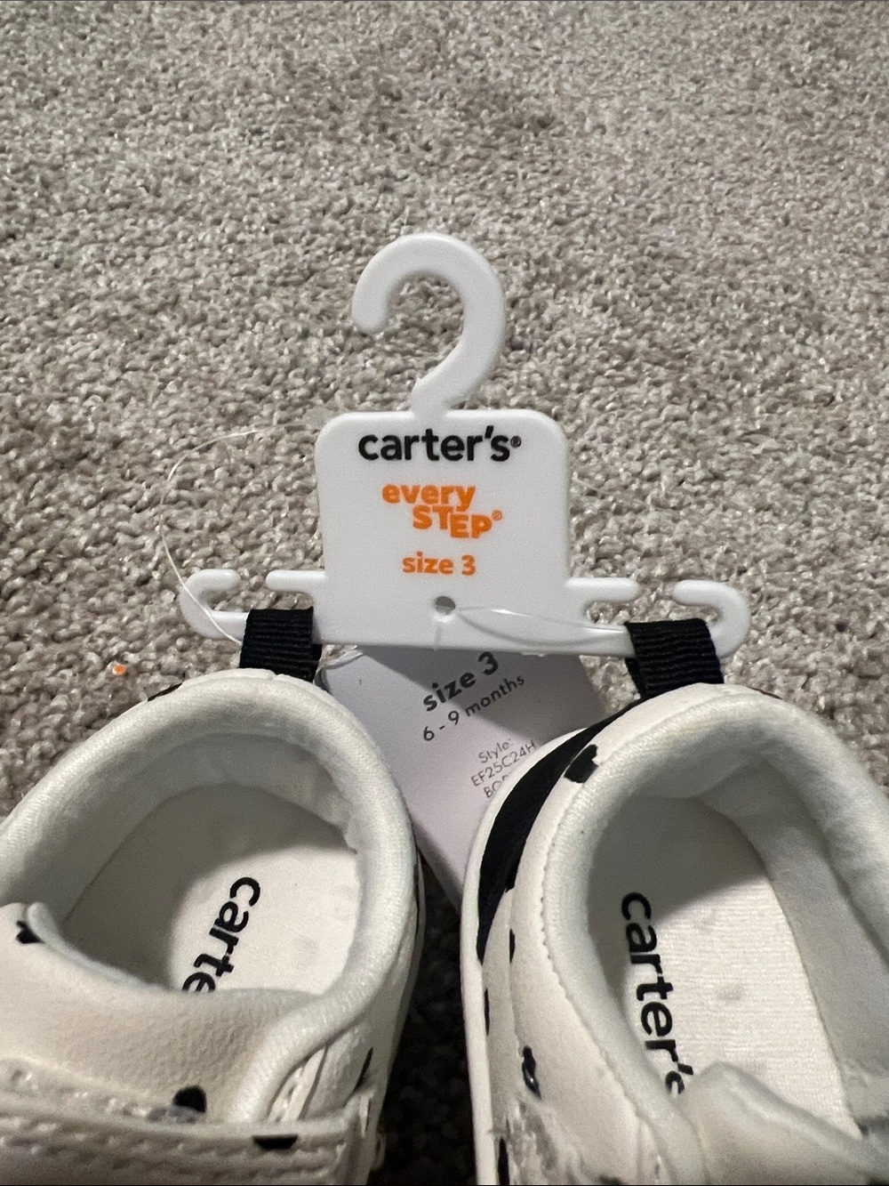 Carter's White Sneakers with Black Heart Print - Picture 2 of 5